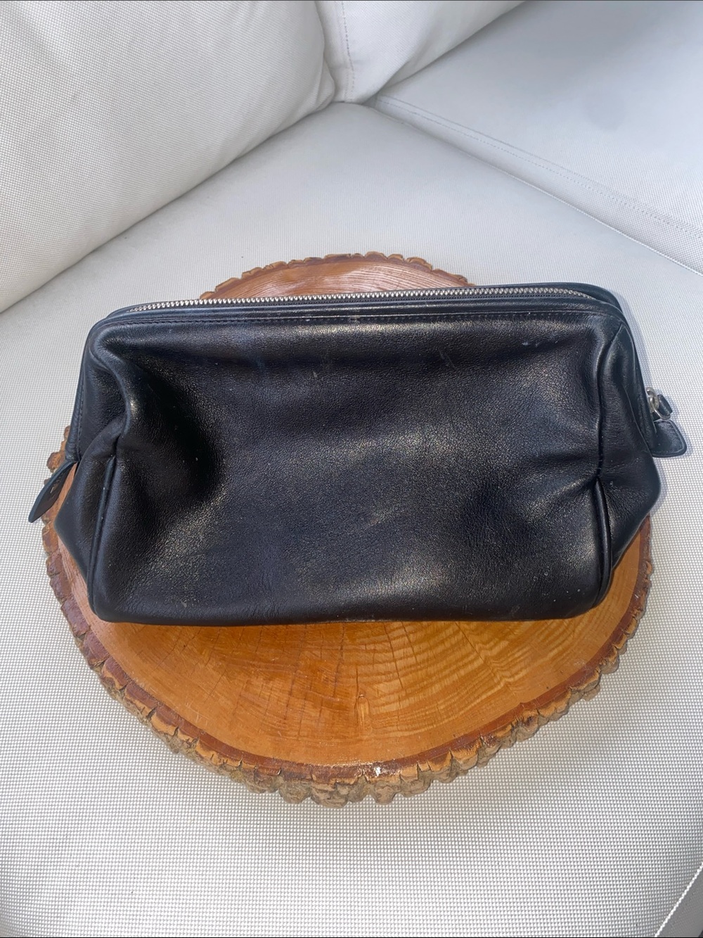 Coach all leather toiletry bag